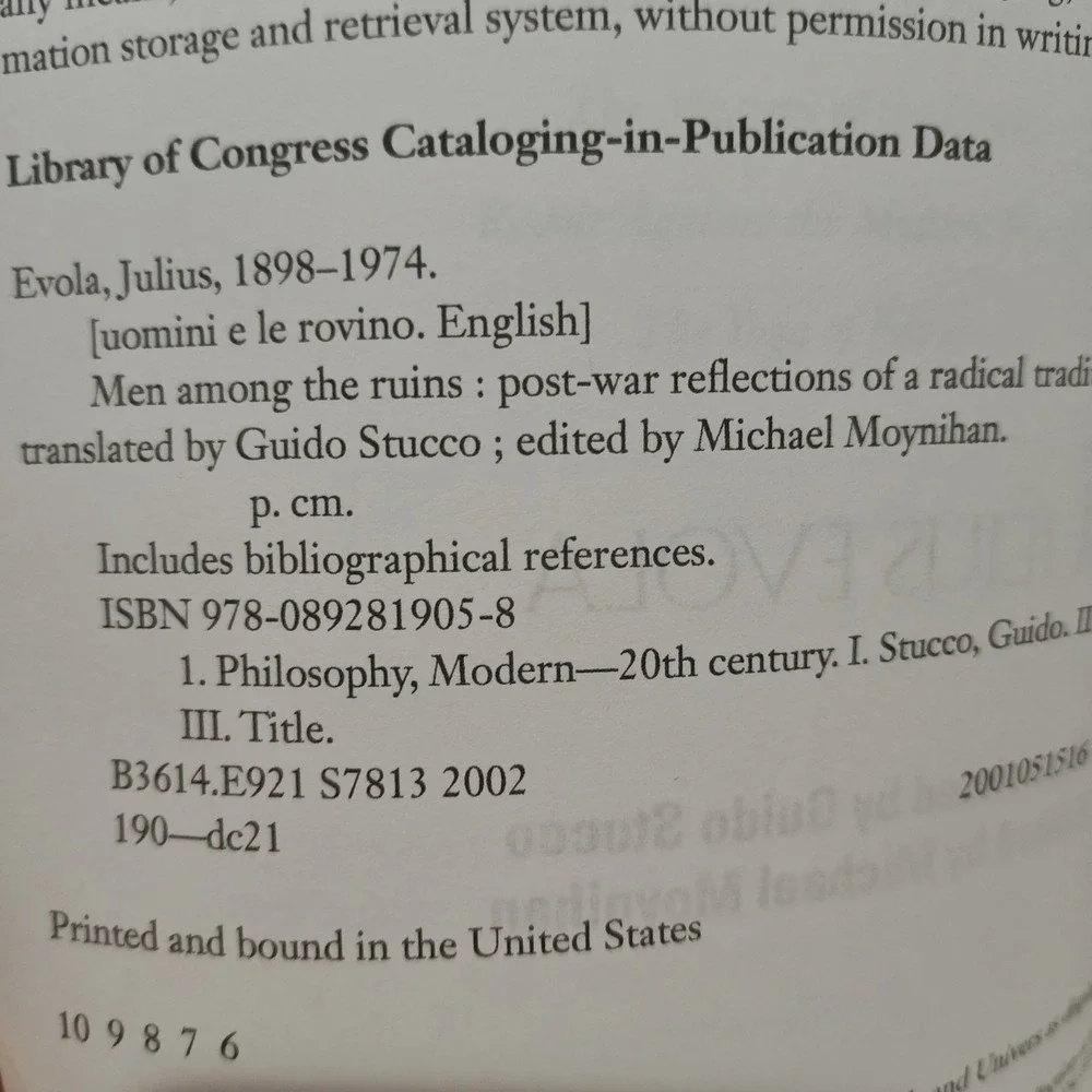 Men Among the Ruins: Post-War Reflections of a Radical Traditionalist